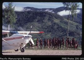 Villagers at the airstrip, Moni Tribe, Pogapa Valley