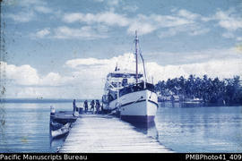 'Auki wharf, Malaita and MV Myrtle – government touring ship'