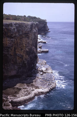 'Cliffs and coral formations at Hufanalupe, looking east, Tonga'