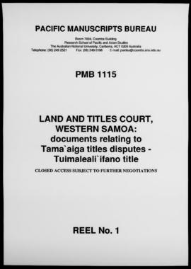 Documents relating to Tama, pp.1-98