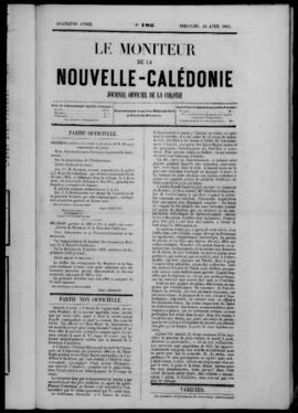 Le Moniteur de la Nouvelle-Caledonie, Journal Officiel de la Colonie, no. 185-205