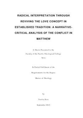 Radical Interpretation Through Reviving the Love Concept in Established Tradition: A Narrative-Cr...