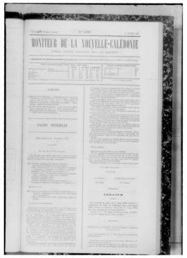 Le Moniteur de la Nouvelle Caledonie Noumea: Imprimerie du Gouvernement, no. 1387-1397