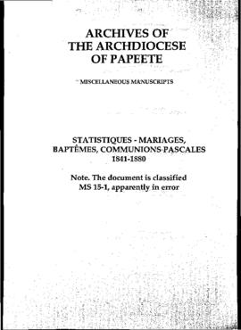 Statistiques - mariages, baptêmes, communions pascales, 1841-1880
