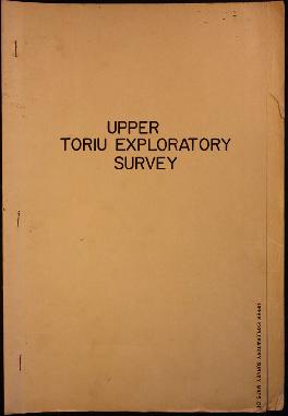 Report Number: 101 Upper Toriu Exploratory Survey Report, 8pp. [Report only. No map.]