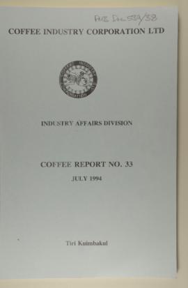 Tiri Kuimbakul, Coffee Report No.33, Goroka, Coffee Industry Corporation Ltd, Industry Affairs Di...