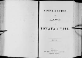 'Constitution and Laws of the Tovata e Viti or Confederation of Chiefs in Fiji'