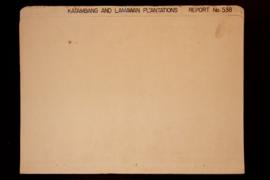 Report Number: 538
Katambang [Katabong] and Lamawan Plantations Site Inspection, 12pp.