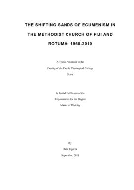 The Shifting Sands of Ecumenism in the Methodist Church of Fiji and Rotuma: 1960-2010