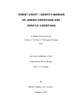 Christ-Event': Identity Marker of Jewish Christians and Gentile Christians