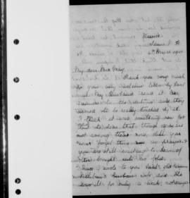 Annie Macmillan to Elizabeth Gray (1 letter)