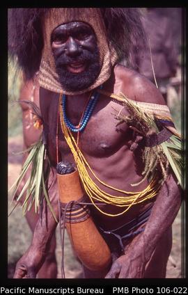 [Western Dani (Lani) man with wide penis sheath typical of this ethno-linguistic group; tobacco a...