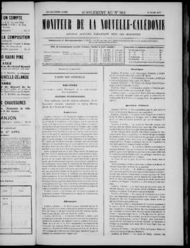 Le Moniteur de la Nouvelle Caledonie Noumea: Imprimerie du Gouvernement, no. 913-916