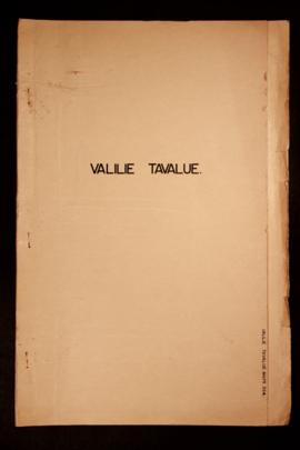 Report Number: 394 Valilie-Tavalue Reconnaisance Survey, 8pp. [No map on file.]