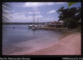 'Boats and beach near town, Vila'