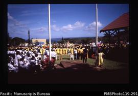 'Jubilee, view from one side of grandstand, choir and people'