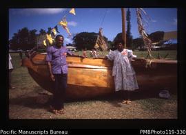 'Thomas and Mary at canoe, Vila'