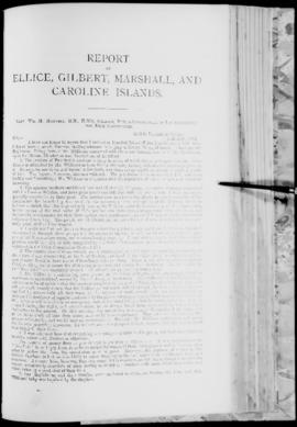 'Report on the Ellice, Gilbert, Marshall, and Caroline Islands'