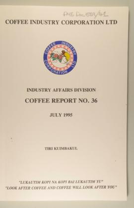 Tiri Kuimbakul, Coffee Report No.36, Goroka, Coffee Industry Corporation Ltd, Industry Affairs Di...