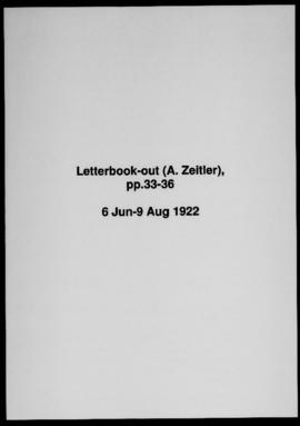 Correspondence out 1921-1931 - Letterbook-out (A. Zeitler), p.63, pp.36-36