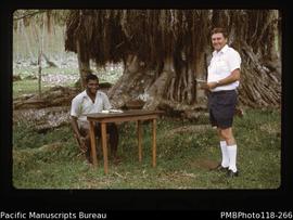 'David McFarland. Banyan tree and coconut plantation, Tanna'
