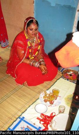[Suva Wedding Savita the bride in her former home, after the wedding ceremony is complete]
