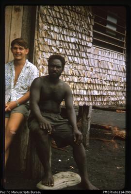 'John Baker with Lokuru man, Rendova Island'