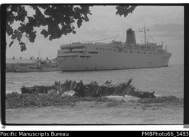 "Orsavo" cruise ship [SS "Ocean Monarch", Point Cruz port, Honiara, Guadalcanal]