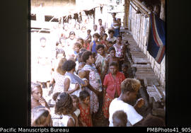 Gathering for feast at Bishop Patteson School, Buala village, Santa Ysabel