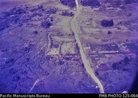 'Highlands Highway: aerial view of a section of highway in the Wahgi valley [probably Banz] area'