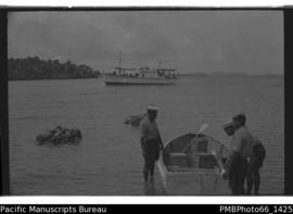 Opening, Gela Council House ["Komaliae" Honiara rowing boat with sailors, "tour bo...