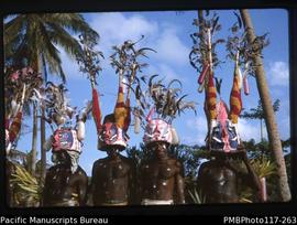 ‘Custom hats worn by dancers at opening of blimi[?], South West Bay’