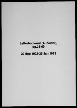 Correspondence out 1921-1931 - Letterbook-out (A. Zeitler), pp.38-69