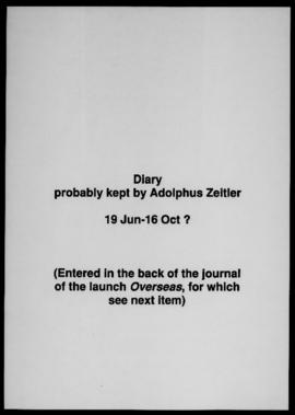 Diary kept by Adolphus Zeitler