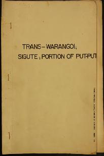 Report Number: 33 Trans-Warangoi, Sigute, portion of Put-Put. Soils report Trans-Warangoi Adminis...