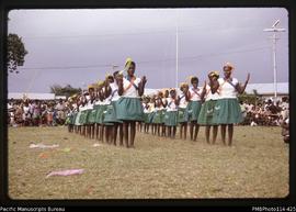 'Pienuna girls in the dancing competition, Queen's Birthday, Gizo'