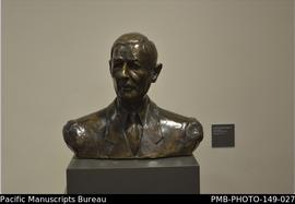 Bust of General de Gaulle on display at the Museum of the Order of Liberation, in the Invalides, ...
