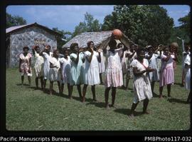 'District School girls play overhead ball, South West Bay District School'