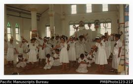 Performance item for Lotu Tamaiti (White Sunday), Vaega Methodist Church, Savaii
