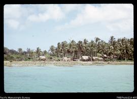 'One end of the village at Buni, near Wana Wana Lagoon'
