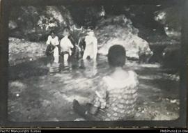 Group of people in river, Aulua, Malekula