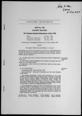 Solomon Islands constitutional documents
