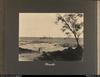 'Mauke'. European man and two women, meeting on road near beach, overlooking reef, and looking ou...