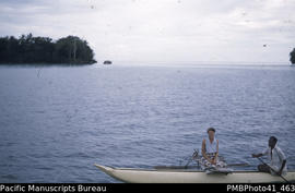 Canoe in Forrest Passage – Roy Tambe, Margaret Tedder. Reef Islands.
