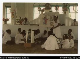 Aiga Loutafi Palota family performance during Lotu Tamaiti (White Sunday) at the Vaega Methodist ...