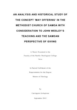 An Analysis and Historical Study of the Concept of 'May Offering' in the Methodist Church of Samo...