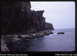 'View of cliff base at Hufangalupe, looking east, Tonga'