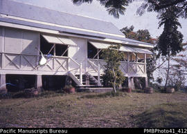 'District Officer's house, Auki, Malaita. Our old house [Tedder family], Auki.'