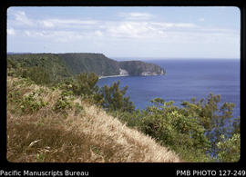 'View of cliffs at far end of abandoned Vava'u airfield, Tonga'