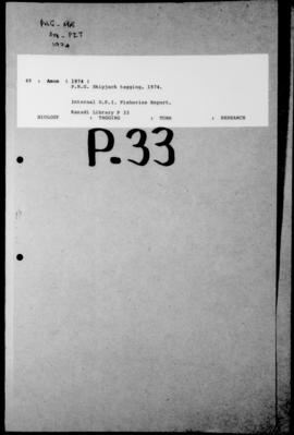 'P.N.G. skipjack tagging, 1974.'